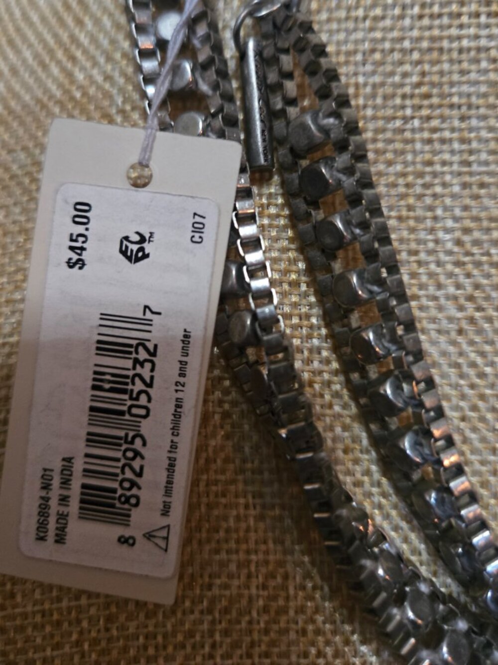 Kenneth Cole Silver-Tone Long Chain Necklace NWT 39.5" MSRP $45 - Picture 6 of 8